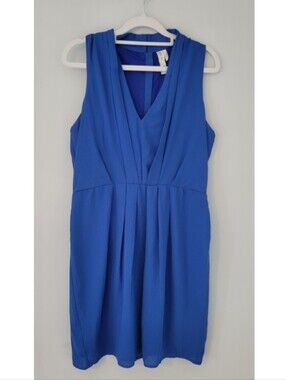 Pink Owl Blue V-Neck Sleeveless Dress Size L